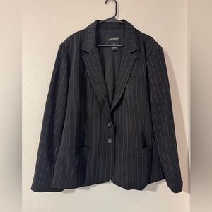 Lane Bryant Black Pinstripe Women's Blazer Size 24